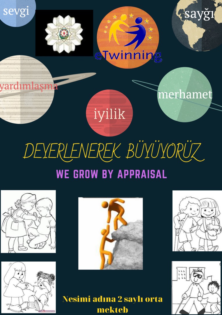 DEĞERLENEREK BÜYÜYORUZ by yusuf Esen - Illustrated by  Bu bir e twinning proje ekibi çalışmasıdır. - Ourboox.com