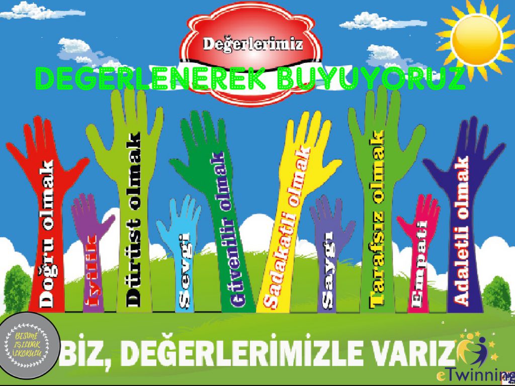 DEĞERLENEREK BÜYÜYORUZ by yusuf Esen - Illustrated by  Bu bir e twinning proje ekibi çalışmasıdır. - Ourboox.com