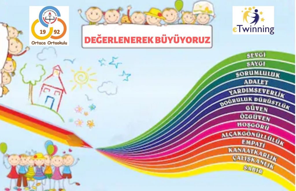 DEĞERLENEREK BÜYÜYORUZ by yusuf Esen - Illustrated by  Bu bir e twinning proje ekibi çalışmasıdır. - Ourboox.com