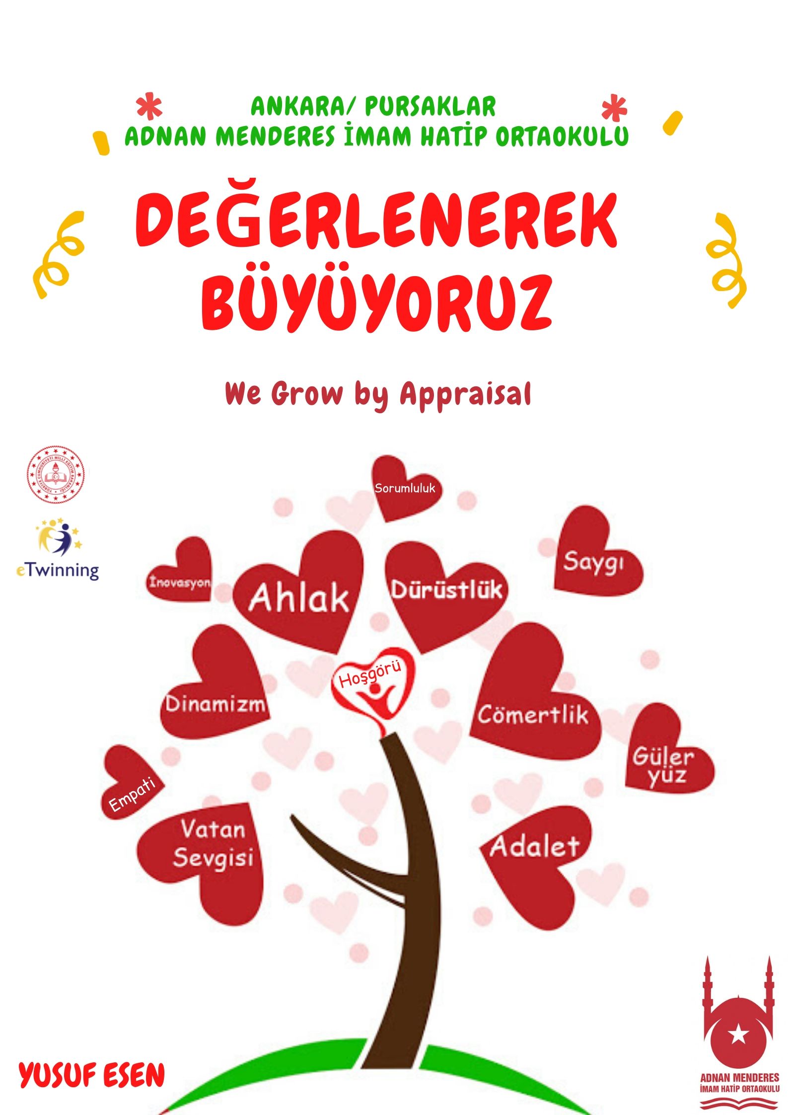 DEĞERLENEREK BÜYÜYORUZ by yusuf Esen - Illustrated by  Bu bir e twinning proje ekibi çalışmasıdır. - Ourboox.com