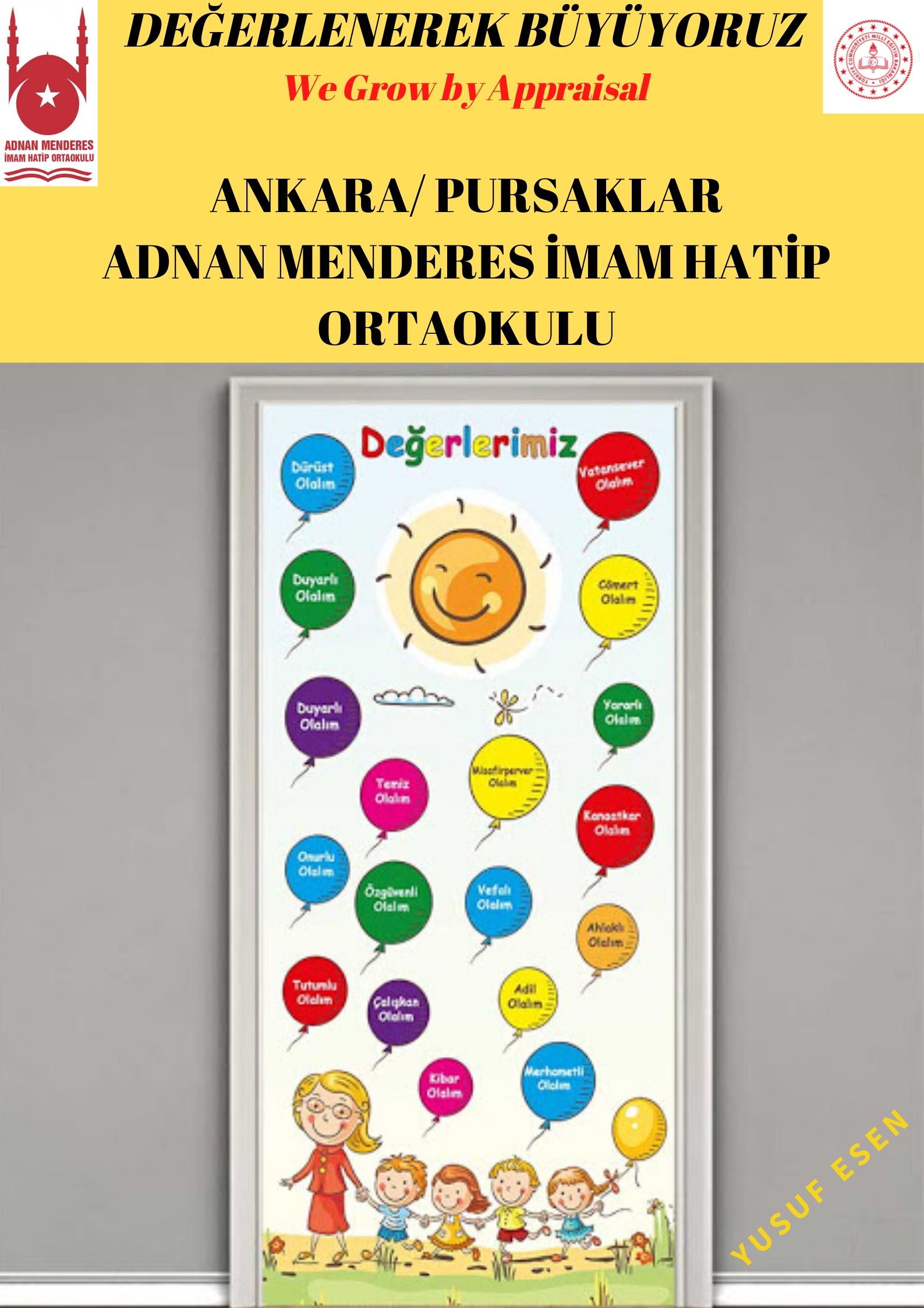 DEĞERLENEREK BÜYÜYORUZ by yusuf Esen - Illustrated by  Bu bir e twinning proje ekibi çalışmasıdır. - Ourboox.com