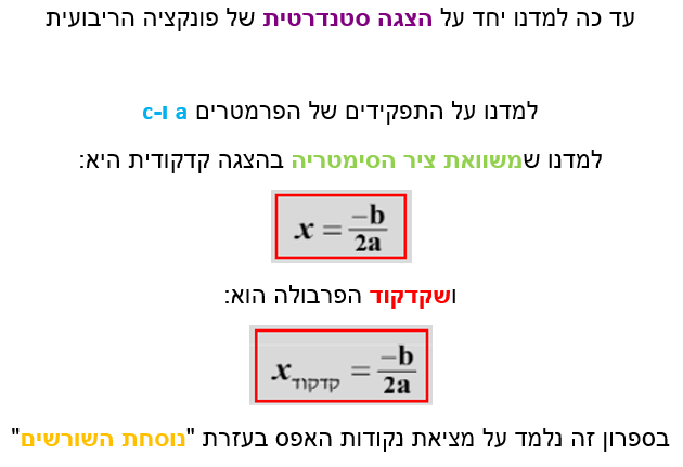 נקודות האפס של פרבולה בהצגה סטנדרטית ונוסחת השורשים by Anastasia Bright - Ourboox.com