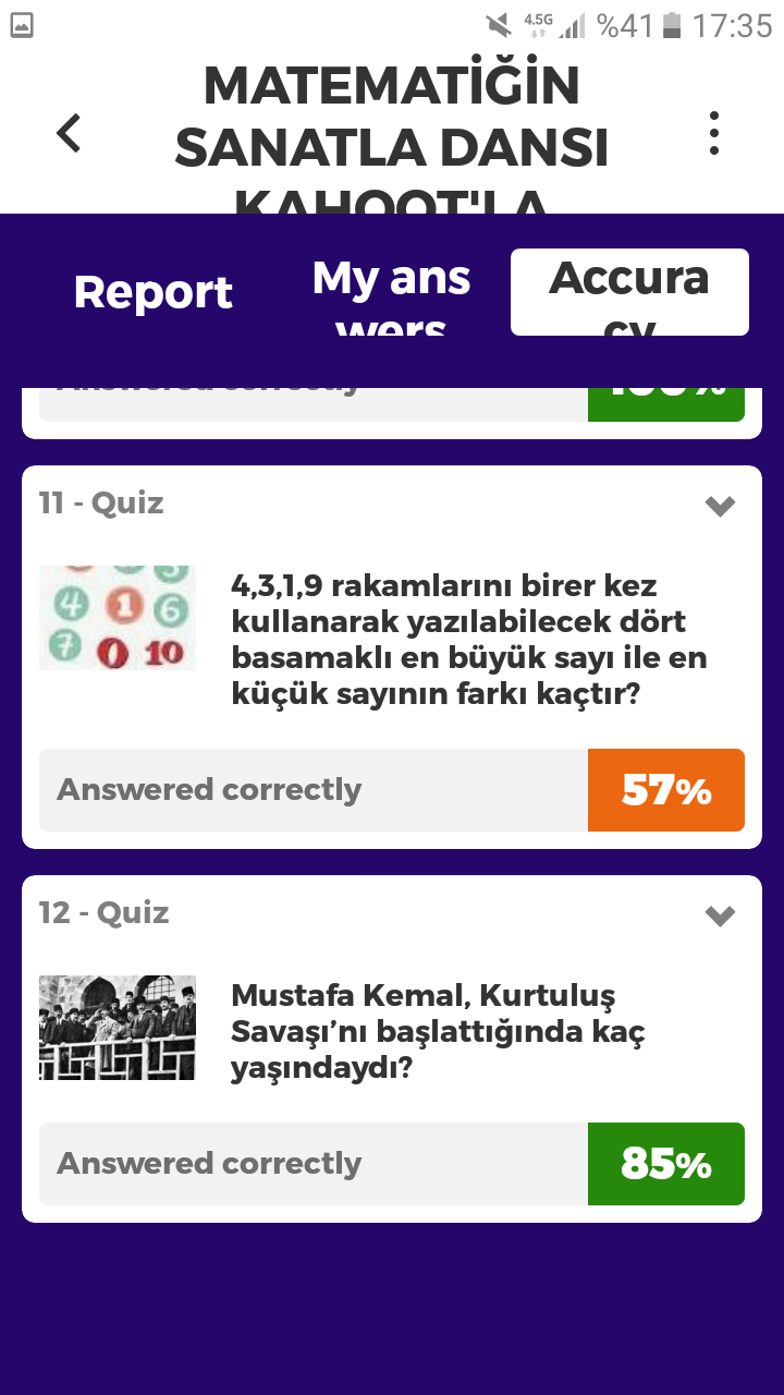 Matematiğin Sanatla Dansı Kahoot Ortak Deneme Çalışması Sonuçları by nurhan - Ourboox.com