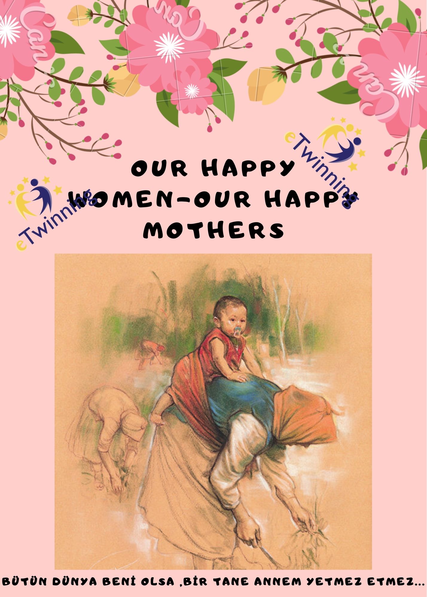 OUR HAPPY WOMEN – OUR HAPPY MOTHERS Teacher Poster and Logo Studies by Günay KÖSE - Ourboox.com
