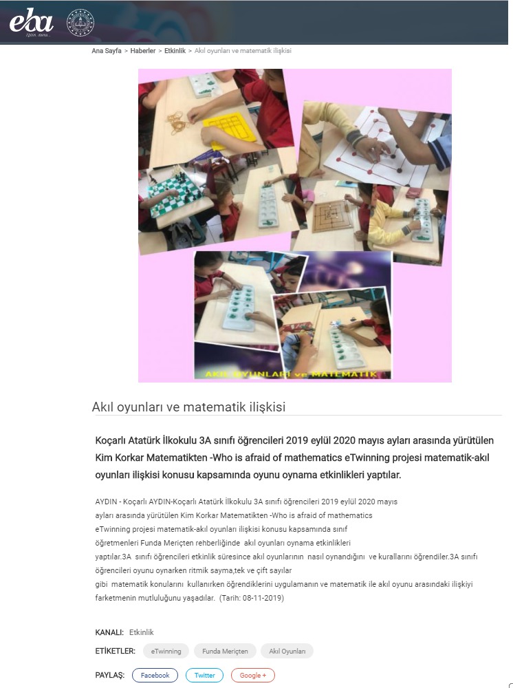 KİM KORKAR MATEMATİKTEN YAYGINLAŞTIRMA ÇALIŞMALARI E-BOOK by BERNA OZTURK - Ourboox.com