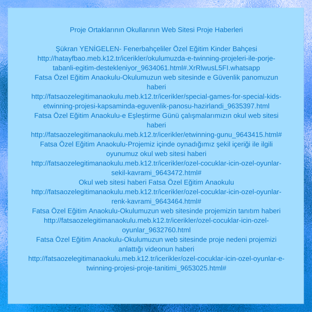 by Cemile AVCI - Illustrated by Bu kitap Özel Çocuklar İçin Özel Oyunlar eTwinning projesi ortakları adına Cemile AVCI tarafından hazırlanmıştır. - Ourboox.com