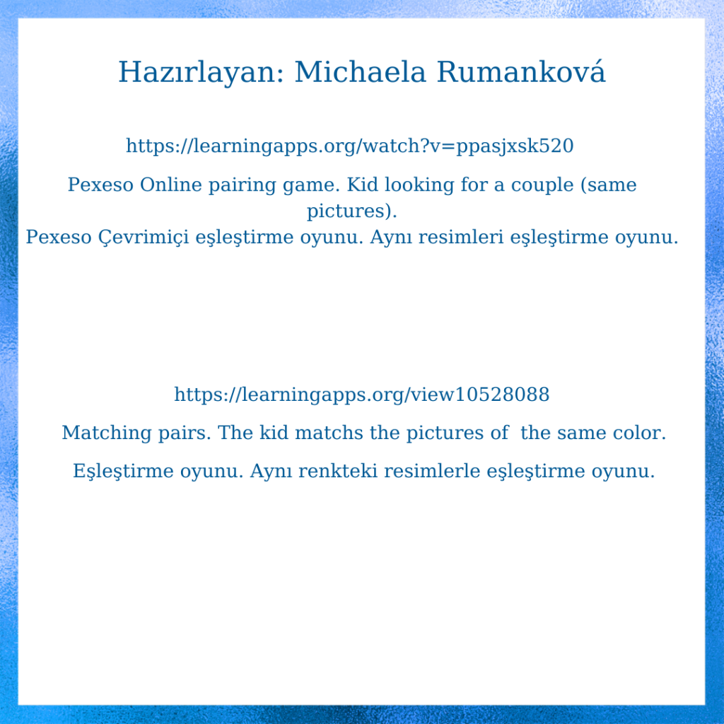  by Cemile AVCI - Illustrated by Bu kitap Özel Çocuklar İçin Özel Oyunlar eTwinning projesi ortakları adına Cemile AVCI tarafından hazırlanmıştır. - Ourboox.com