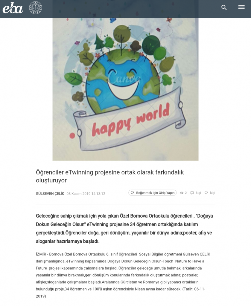 DOĞAYA DOKUN GELECEĞİN OLSUN EBA HABERLERİ by gülseven - Ourboox.com