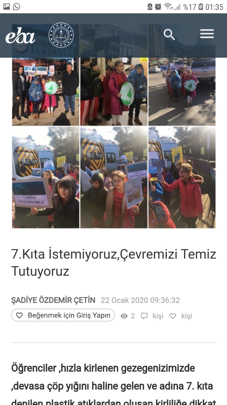 DOĞAYA DOKUN GELECEĞİN OLSUN EBA HABERLERİ by gülseven - Ourboox.com