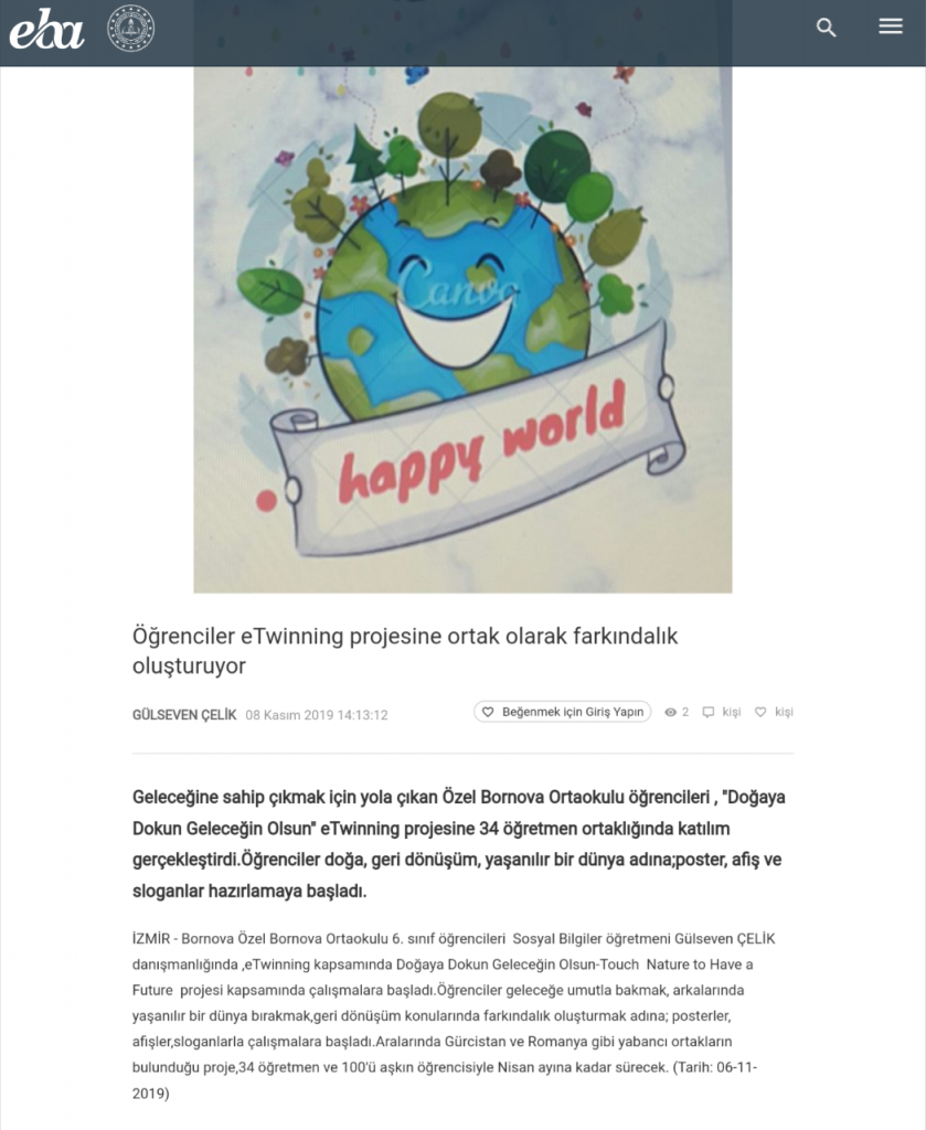 DOĞAYA DOKUN GELECEĞİN OLSUN EBA HABERLERİ by gülseven - Ourboox.com