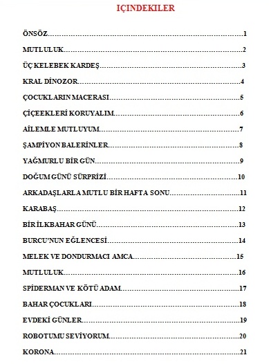 MİNİK YAZARLARDAN DERLEME HİKAYELER by Melek ÇARAMIK - Ourboox.com