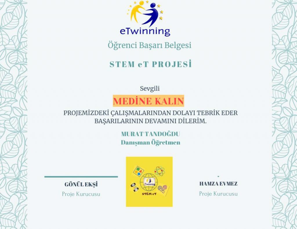 MURAT TANDOĞDU STEM ET ÖĞRENCİ SERTİFİKALARI by Murat - Ourboox.com