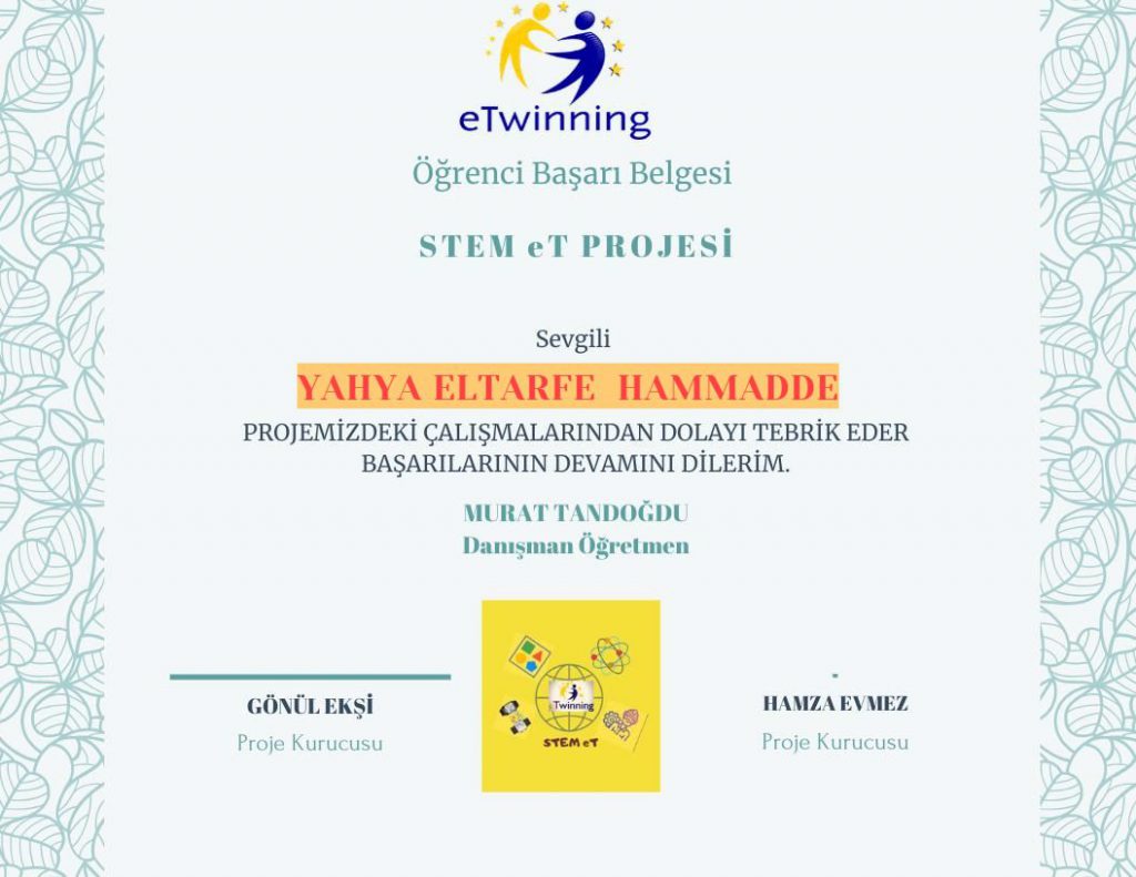 MURAT TANDOĞDU STEM ET ÖĞRENCİ SERTİFİKALARI by Murat - Ourboox.com