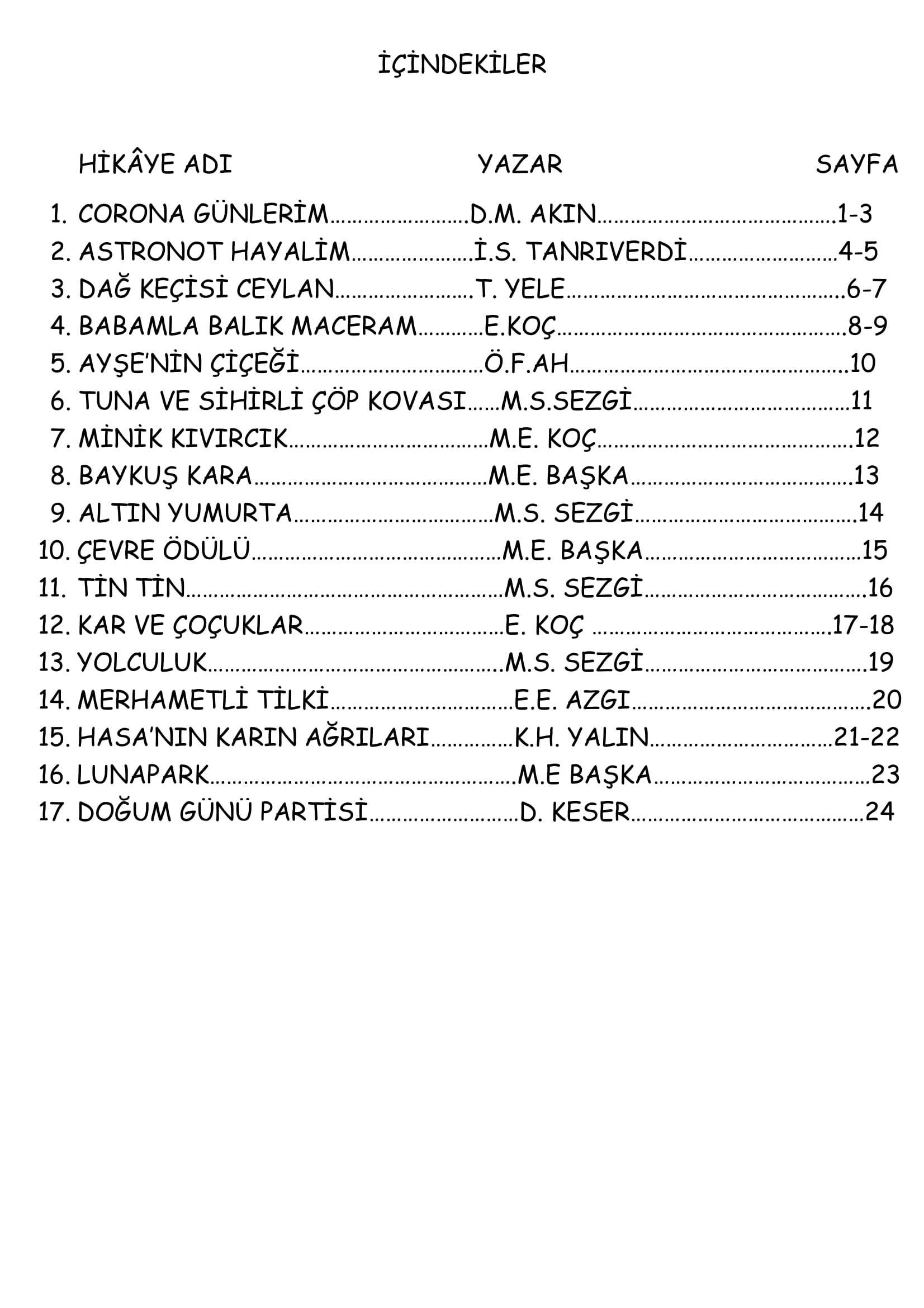 MİNİK YAZARLAR by HAMİYET  - Ourboox.com