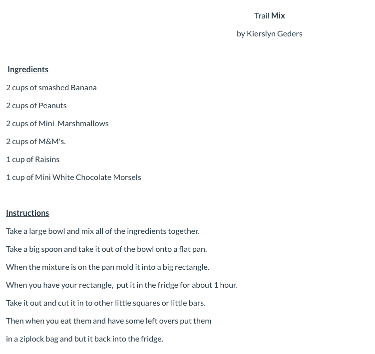 Mrs. Schott’s Classroom Yummy Recipes by Mrs. Schott - Ourboox.com