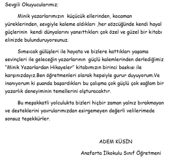 Minik Yazarlardan Hikayeler by Adem KÜSİN - Ourboox.com