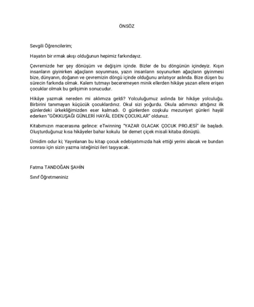 GÖKKUŞAĞI GÜNLERİNİ HAYAL EDİYORUM by Fatma Tandoğan Şahin - Ourboox.com