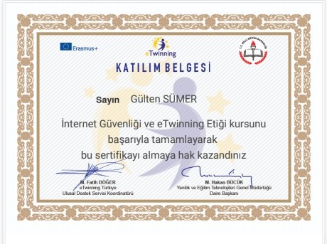 GÜVENLİ İNTERNET VE eTWİNNİNG ETİĞİ KURSU SERTİFİKALARIMIZ by Fadime Yılmaz - Illustrated by AZ ATTIK DOĞAYA KATTIK PROJE EKİBİ - Ourboox.com