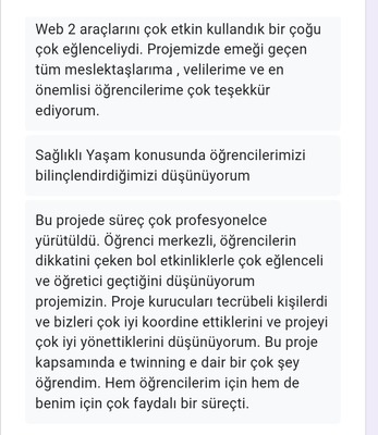 Healthy Life Healthy Generations e Twinning Project Evaluation Teacher Questionnaire by gülsüm gürbüz - Ourboox.com