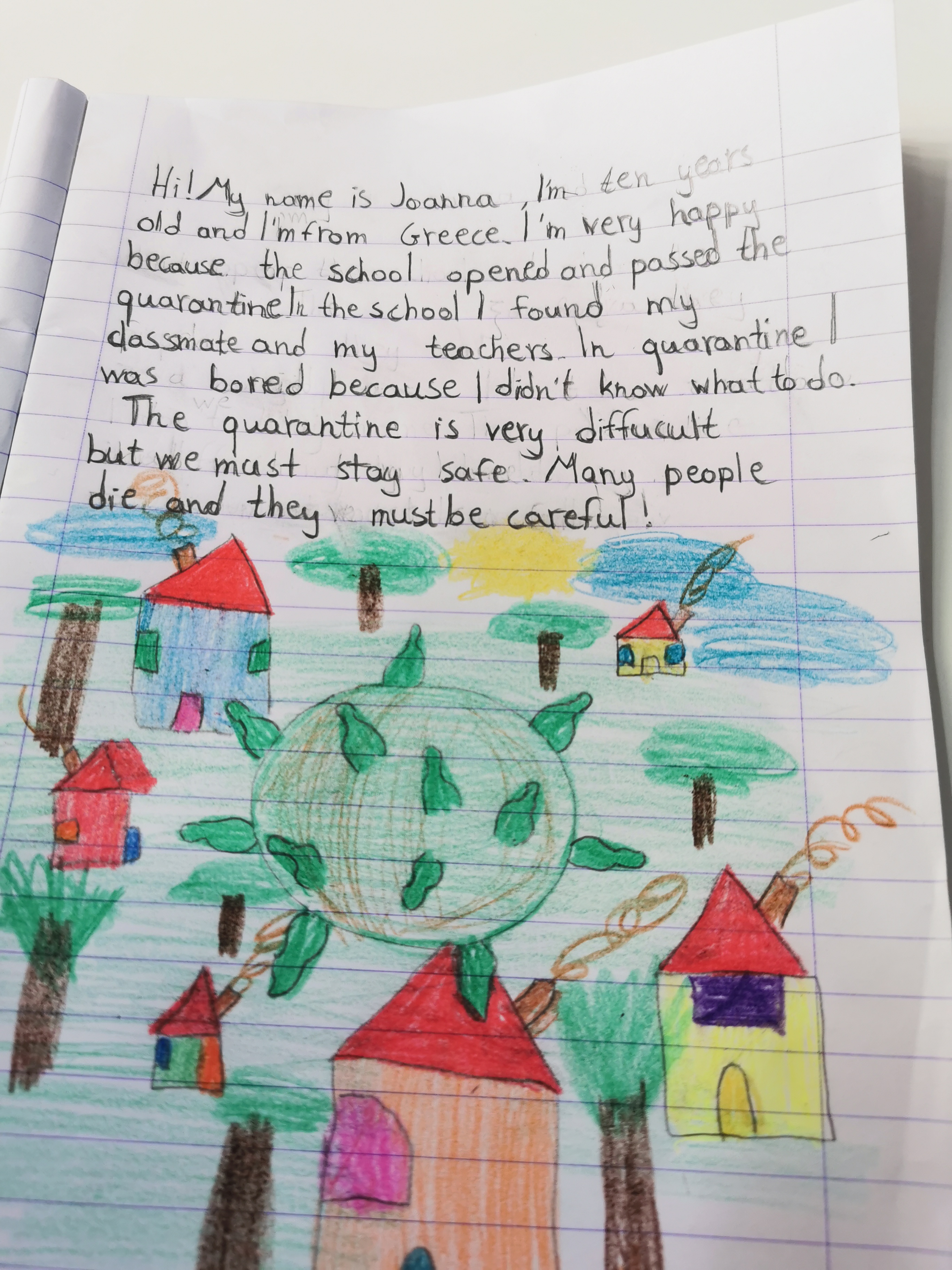 Me and the Corona virus… by Ekaterini Mazneikou - Illustrated by Katerina M. - Ourboox.com