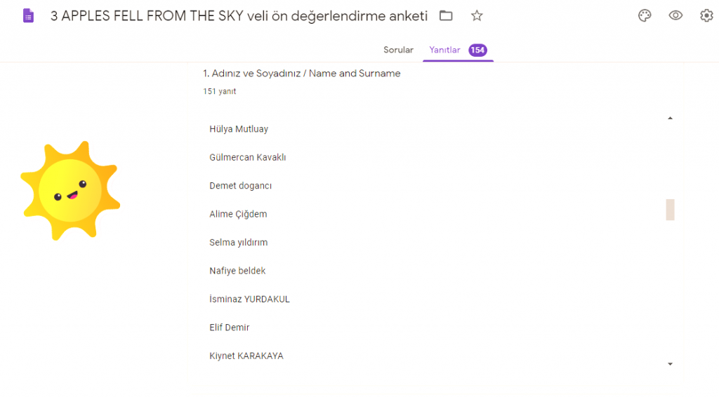 Three Apples Fell From The Sky Project Parent Pre-Evaluation Survey Result Analysis by nimetayper - Ourboox.com