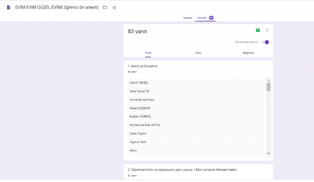 EVİM EVİM GÜZEL EVİM PROJESİ ÖĞRENCİ ÖN DEĞERLENDİRME ANKETİ by nimetayper - Ourboox.com