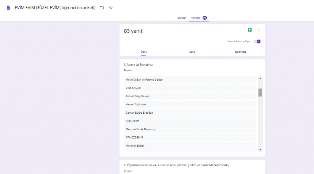 EVİM EVİM GÜZEL EVİM PROJESİ ÖĞRENCİ ÖN DEĞERLENDİRME ANKETİ by nimetayper - Ourboox.com