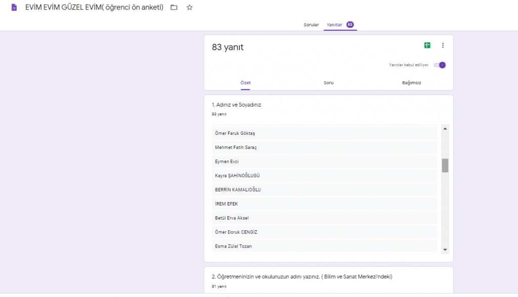 EVİM EVİM GÜZEL EVİM PROJESİ ÖĞRENCİ ÖN DEĞERLENDİRME ANKETİ by nimetayper - Ourboox.com