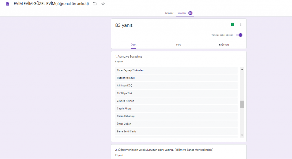 EVİM EVİM GÜZEL EVİM PROJESİ ÖĞRENCİ ÖN DEĞERLENDİRME ANKETİ by nimetayper - Ourboox.com
