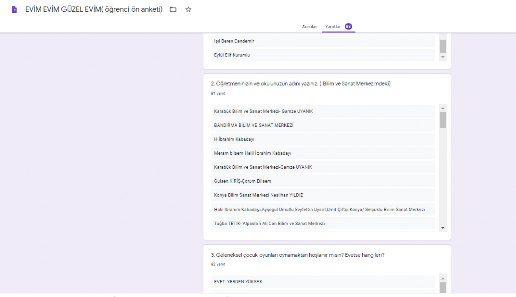 EVİM EVİM GÜZEL EVİM PROJESİ ÖĞRENCİ ÖN DEĞERLENDİRME ANKETİ by nimetayper - Ourboox.com
