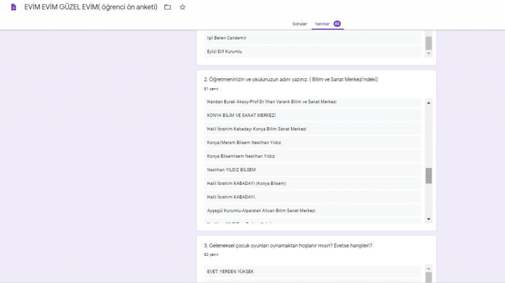 EVİM EVİM GÜZEL EVİM PROJESİ ÖĞRENCİ ÖN DEĞERLENDİRME ANKETİ by nimetayper - Ourboox.com