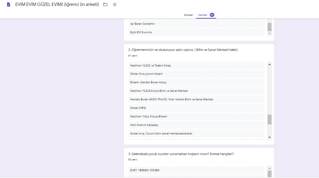 EVİM EVİM GÜZEL EVİM PROJESİ ÖĞRENCİ ÖN DEĞERLENDİRME ANKETİ by nimetayper - Ourboox.com