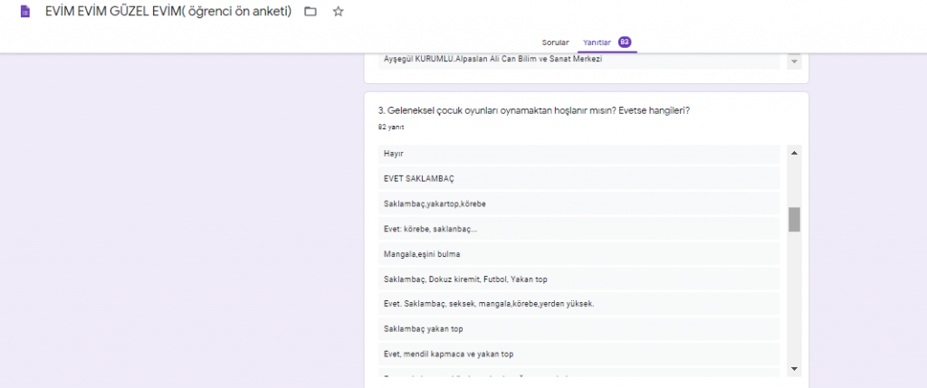 EVİM EVİM GÜZEL EVİM PROJESİ ÖĞRENCİ ÖN DEĞERLENDİRME ANKETİ by nimetayper - Ourboox.com