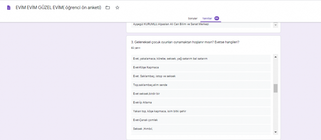 EVİM EVİM GÜZEL EVİM PROJESİ ÖĞRENCİ ÖN DEĞERLENDİRME ANKETİ by nimetayper - Ourboox.com