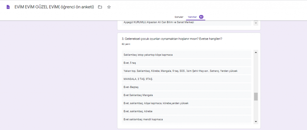 EVİM EVİM GÜZEL EVİM PROJESİ ÖĞRENCİ ÖN DEĞERLENDİRME ANKETİ by nimetayper - Ourboox.com