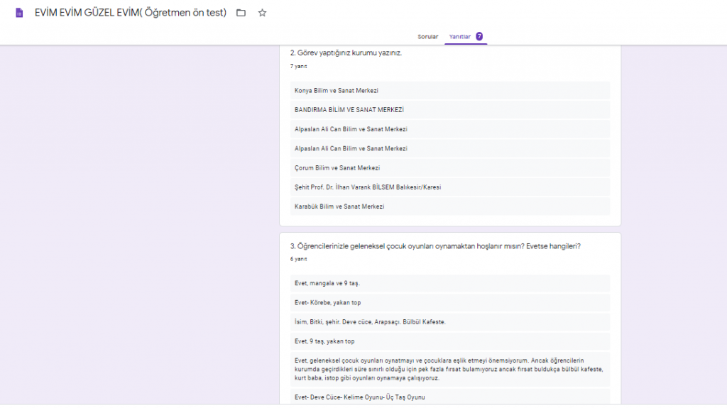 EVİM EVİM GÜZEL EVİM PROJESİ ÖĞRETMEN ÖN DEĞERLENDİRME ANKETİ by nimetayper - Ourboox.com