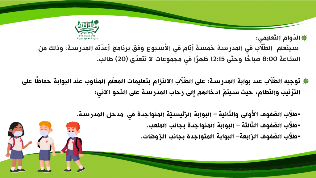 הנחיות חזרה לבית הספר by namat allo - Ourboox.com