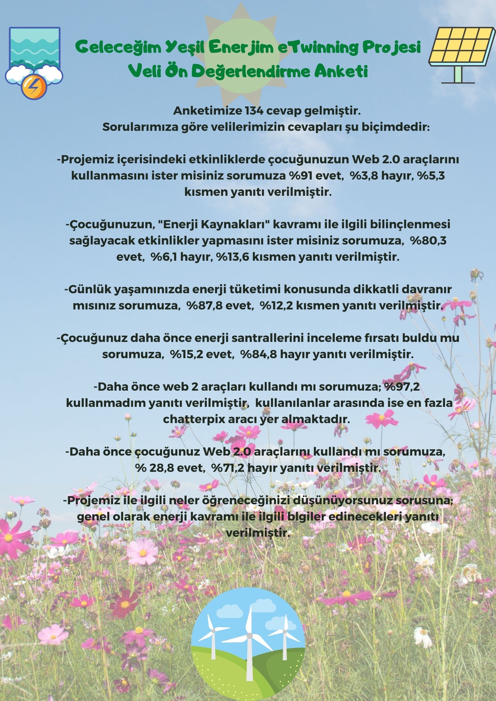 GELECEĞİM YEŞİL ENERJİM PROJESİ VELİ ÖN ANKETİ ANALİZİ by nimetayper - Ourboox.com