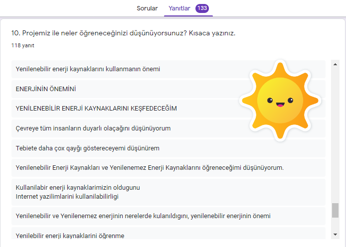 GELECEĞİM YEŞİL ENERJİM PROJESİ ÖĞRENCİ ÖN ANKETİ ANALİZİ by nimetayper - Ourboox.com
