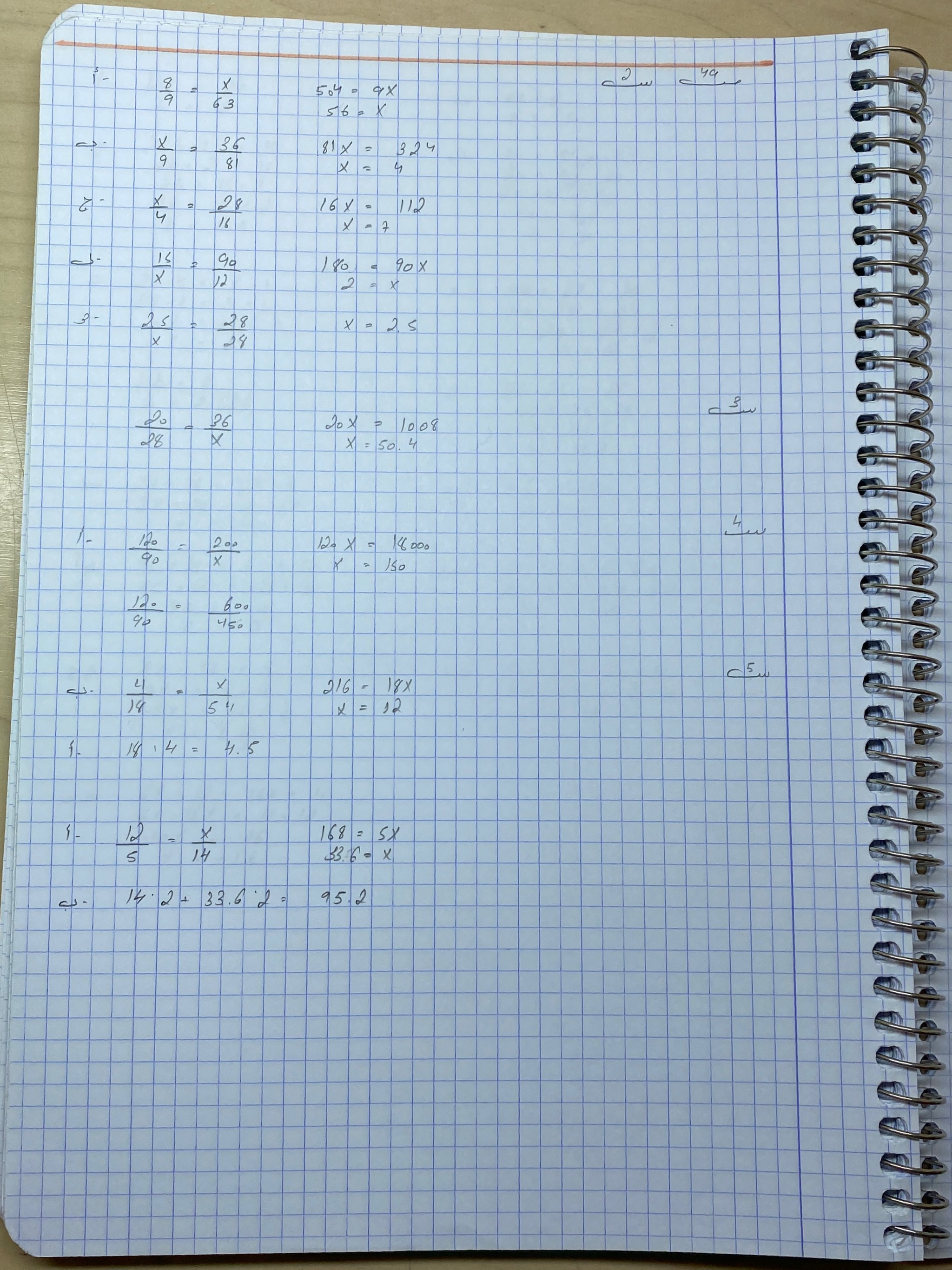 حل الوظائف البيتيه بموضوعا النسبه والتناسب والداله الخطيه by jana agbaria - Ourboox.com