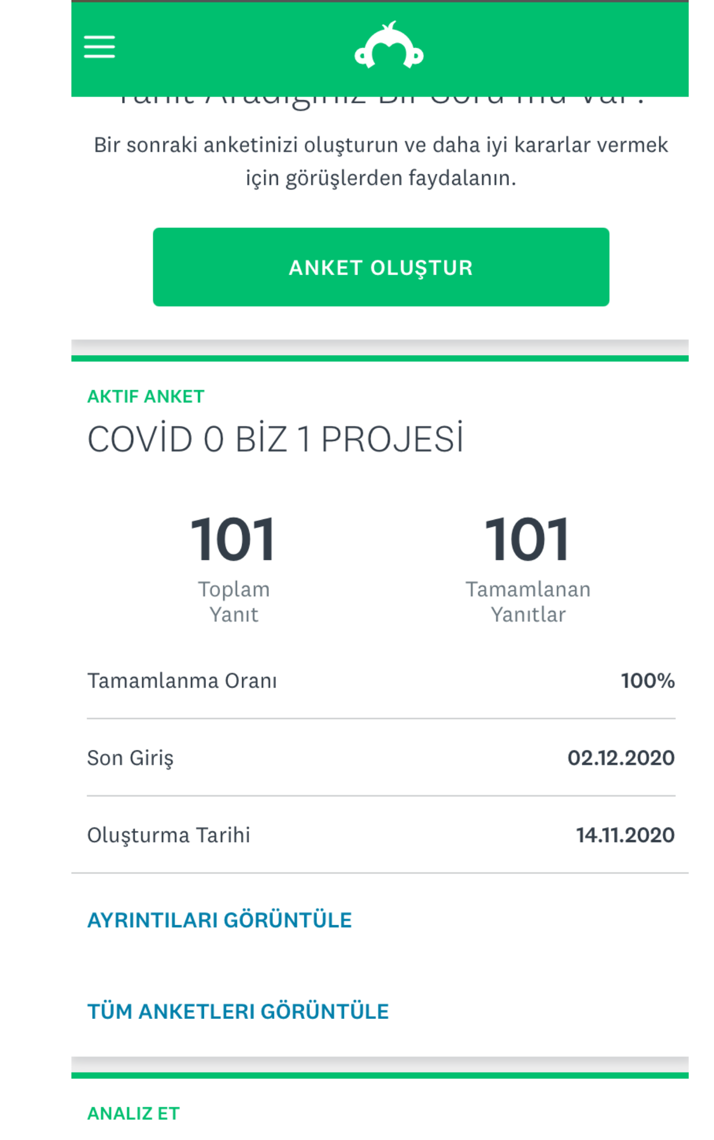 COVID 0 BIZ 1 PROJESI OGRENCI ON DEGERLENDIRME ANKET SONUÇLARI by nil gök - Ourboox.com