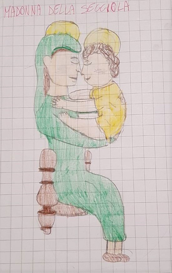 La Madonna della seggiola – Raffaello Sanzio by Rosaria Ricciardo - Illustrated by Classi terze - Scuola Primaria A.S. 2020-21 - Ourboox.com