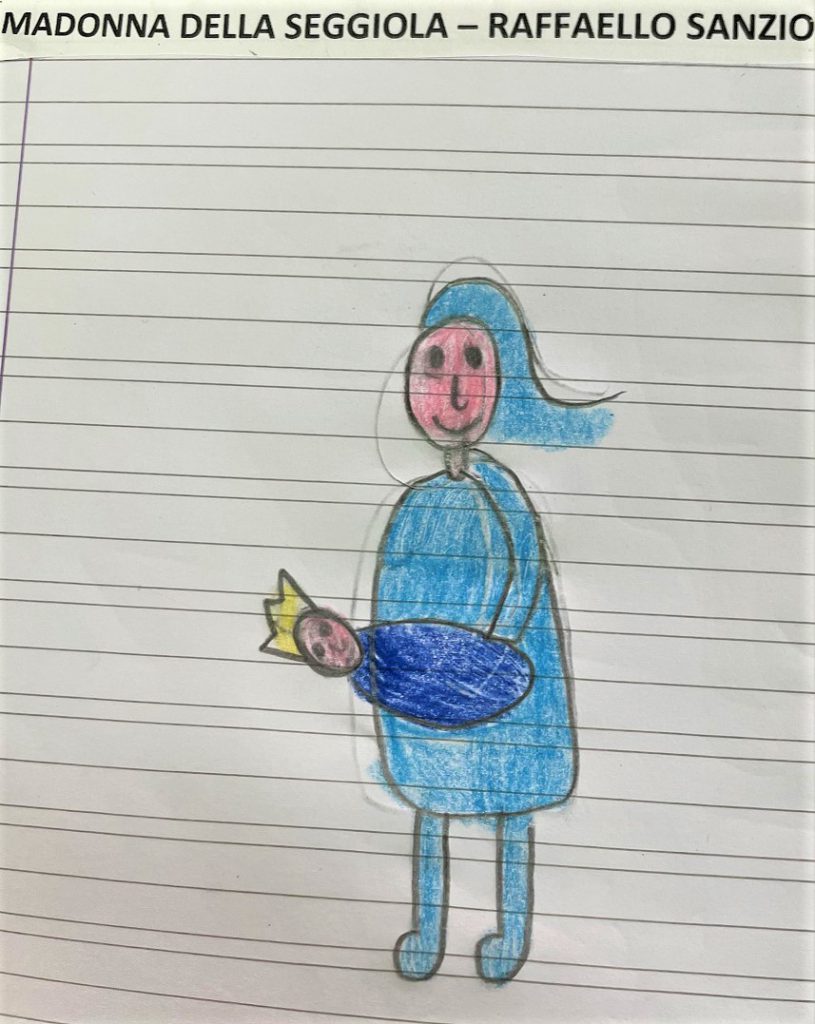La Madonna della seggiola – Raffaello Sanzio by Rosaria Ricciardo - Illustrated by Classi terze - Scuola Primaria A.S. 2020-21 - Ourboox.com