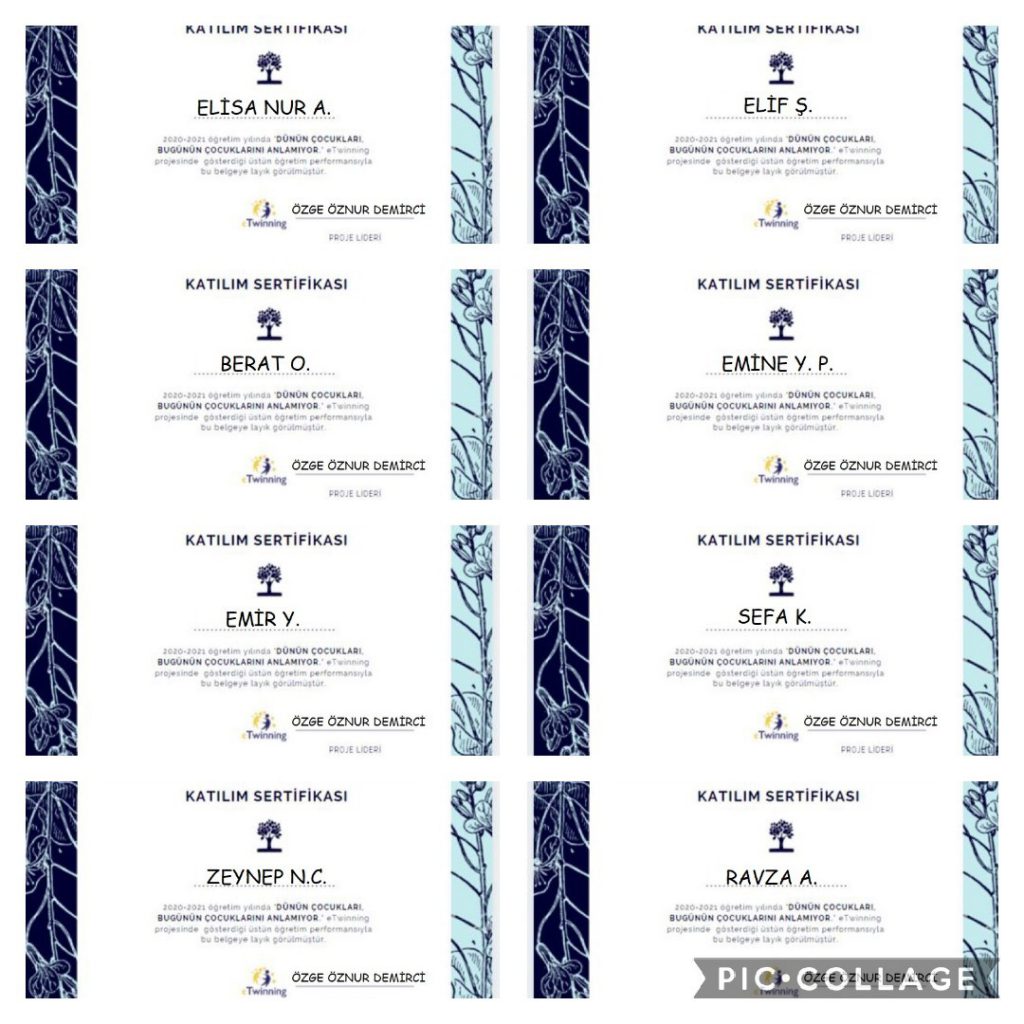 Öğrenci Katılım Sertifikaları- Dünün Çocukları Bugünün Çocuklarını Anlamıyor by Ömür - Ourboox.com