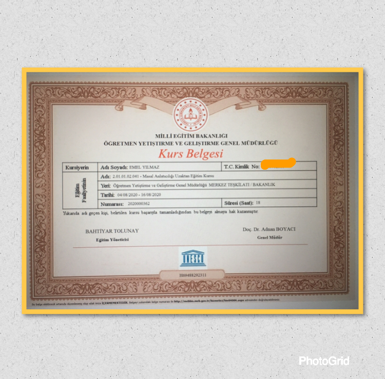 (MASAL ANLATICILIĞI SERTİFİKALARIMIZ (GÖKTEN 3 ELMA DÜŞTÜ by Makbule COŞKUN - Ourboox.com