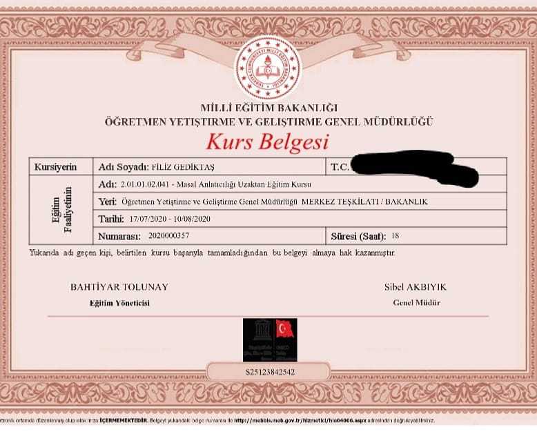 (MASAL ANLATICILIĞI SERTİFİKALARIMIZ (GÖKTEN 3 ELMA DÜŞTÜ by Makbule COŞKUN - Ourboox.com