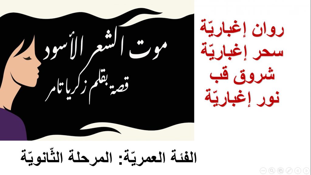كتاب رقميّ مخصّص لوحدة تعليميّة في قصّة موت الشّعر الأسودِ by Rawan Egbaria - Ourboox.com