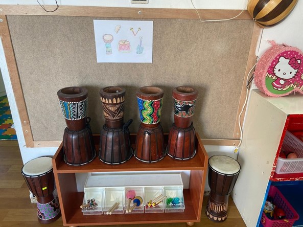 מהפינה בגן שסדרו הילדים לקיום פעילות.