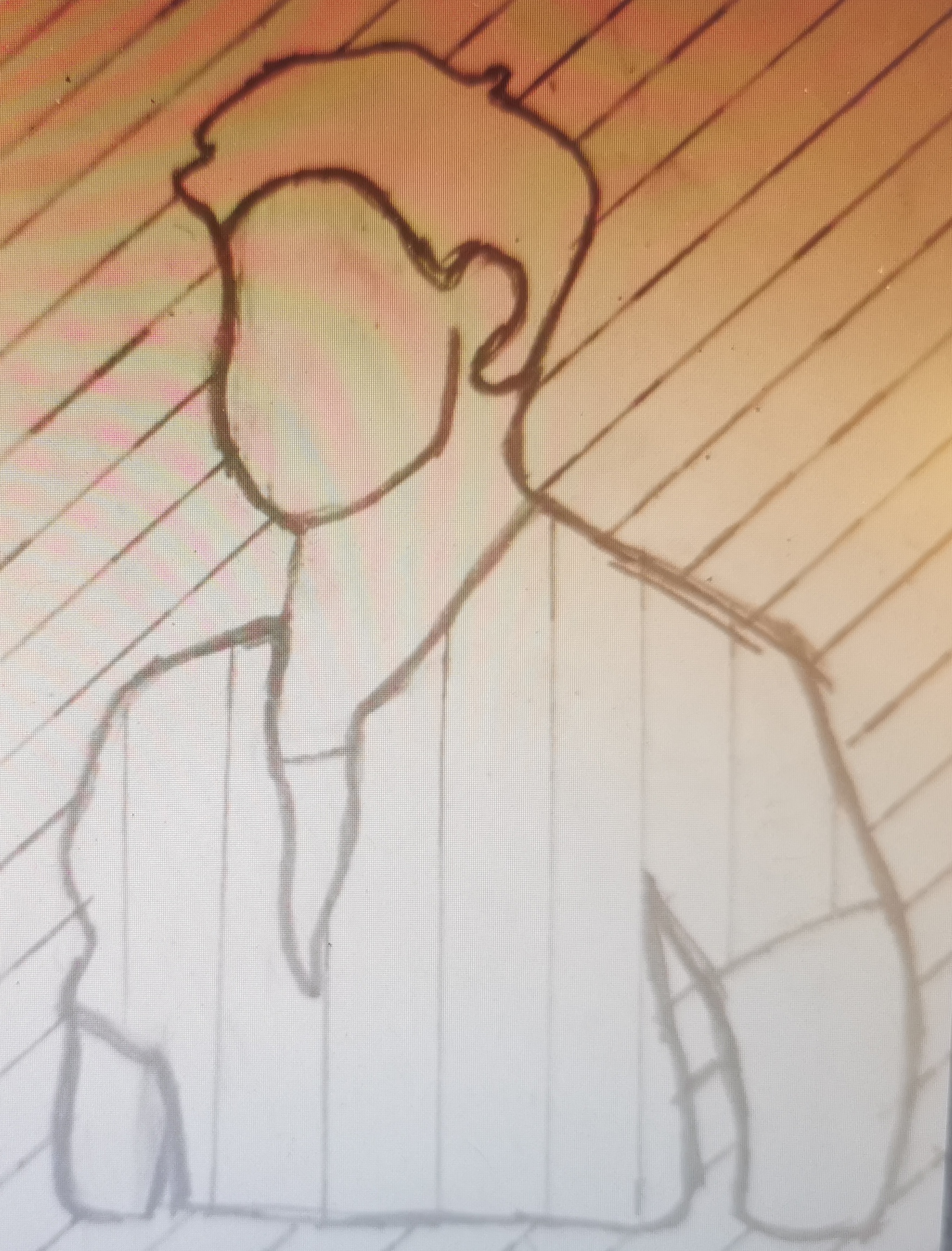 בעבודה הזאת היינו צריכים לצייר ציור רגיל בקווים וצורות.