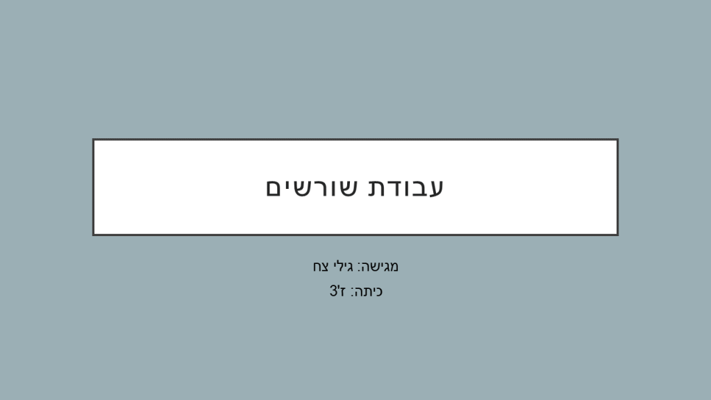 עבודת שורשים by Gili - Ourboox.com